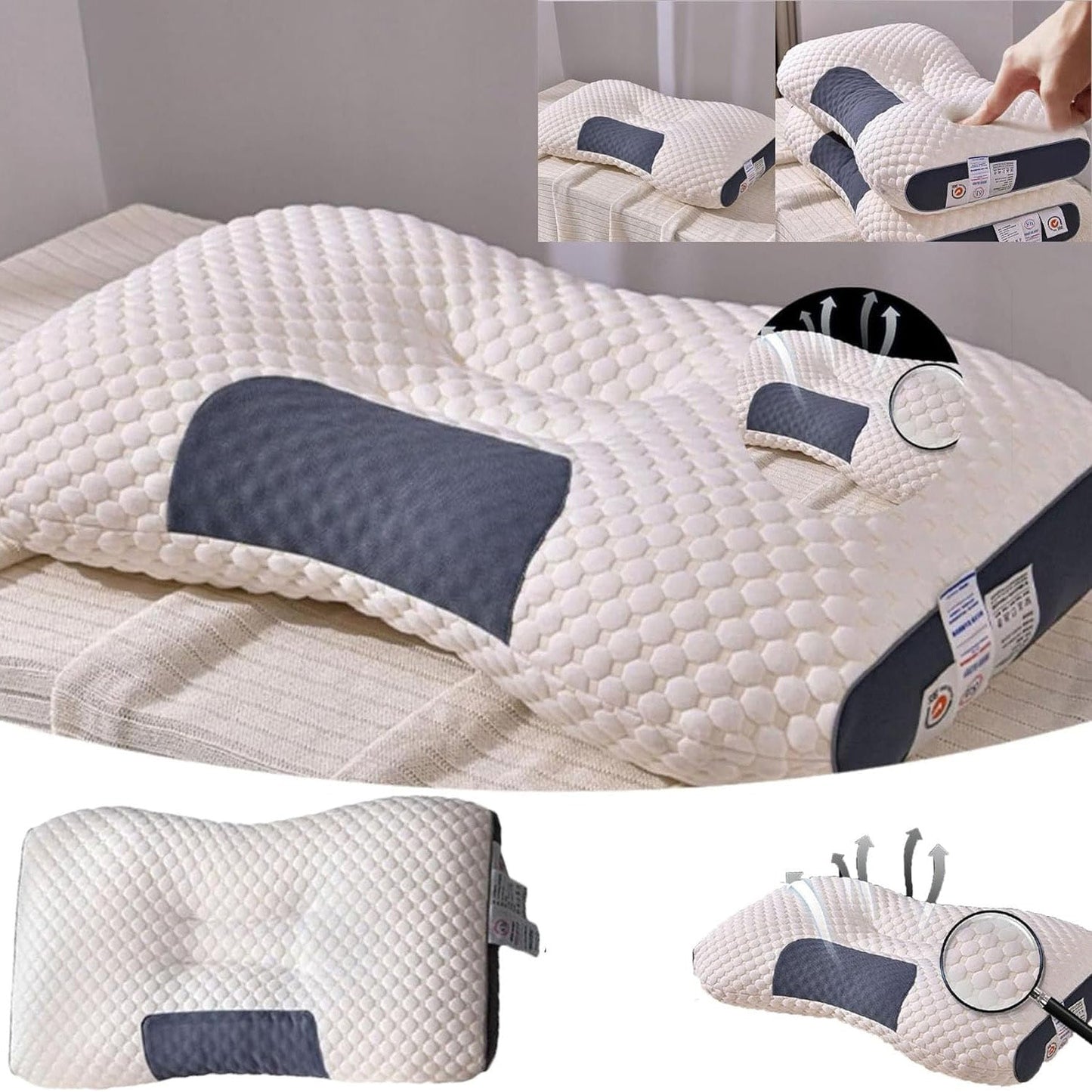 Sherum™ Antibacterial Neck Support Sleep-Aid Massage Pillow