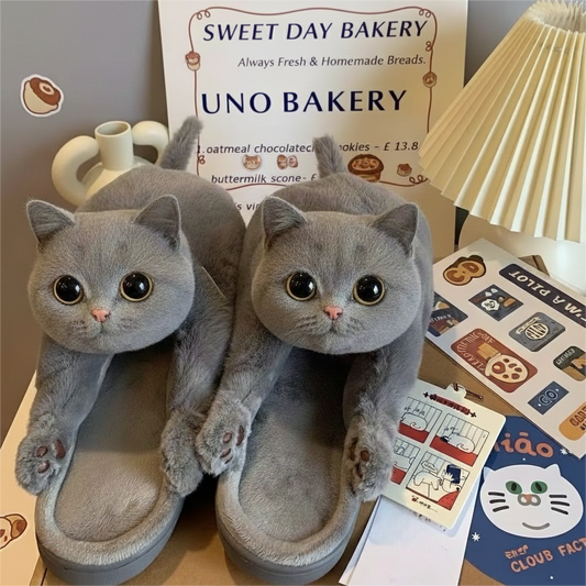 imgainting Mochi Kitty Slippers