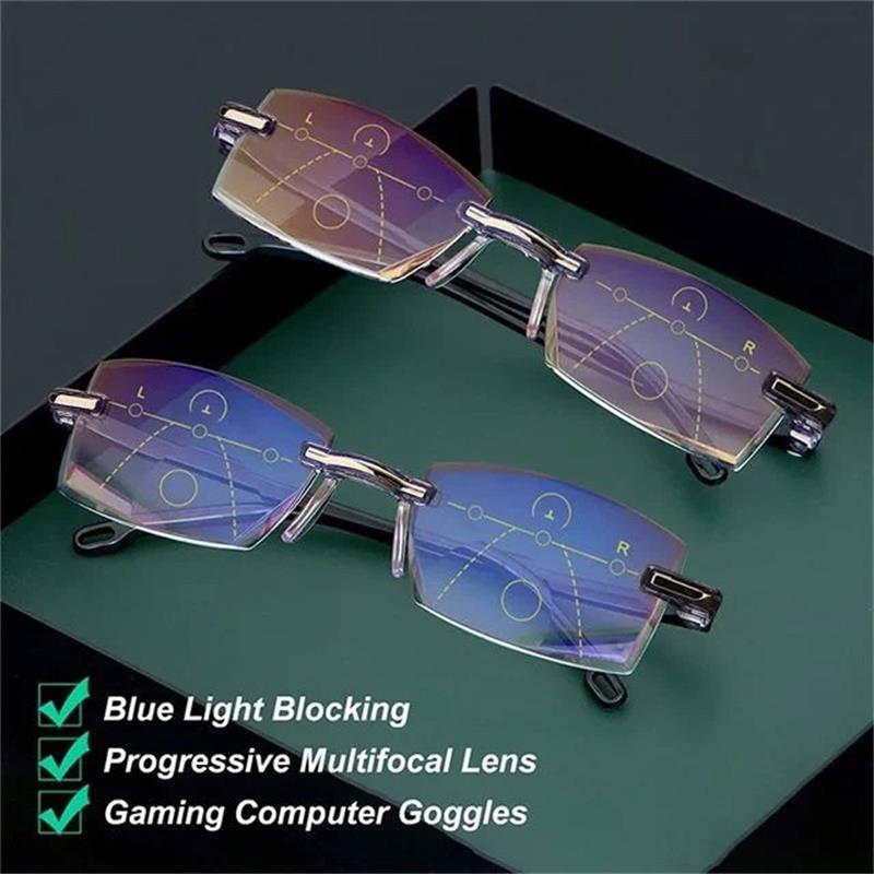 Sherum Sapphire High Hardness Anti Blue Light Intelligent Dual Focus Reading Glasses