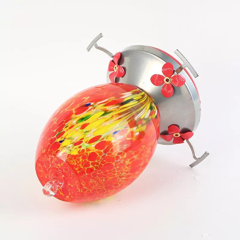 Sherum Hummingbird Feeder Hand Blown Glass - 25 Ounces