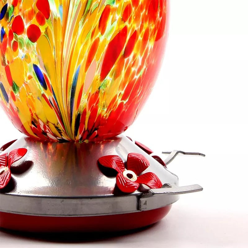 Sherum Hummingbird Feeder Hand Blown Glass - 25 Ounces